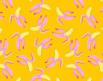 Banana Split fabric by Kuosittelija - Banana fabric - Cotton/ Polyester/ Jersey/ Canvas/ Digital Printed