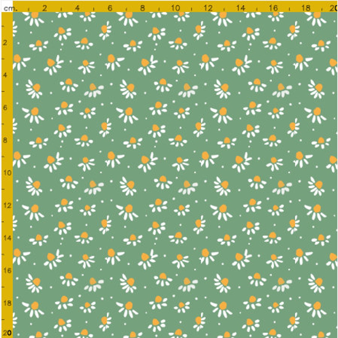 Daisies Fabric by Agathests Cotton/ Polyester/ Jersey/ Etsy