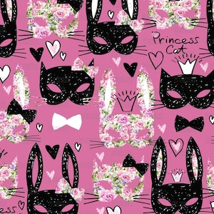 Cute bunny fabric by Faenkova - Cotton/ Polyester/ Jersey/ Canvas/ Digital Printed