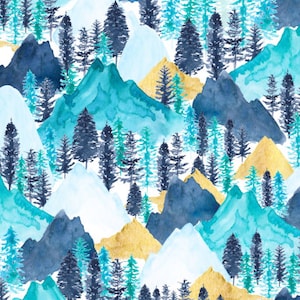 The Mountains Declare His Majesty fabric - by Gingerlique - Cotton/ Polyester/ Jersey/ Canvas/ Digital Printed