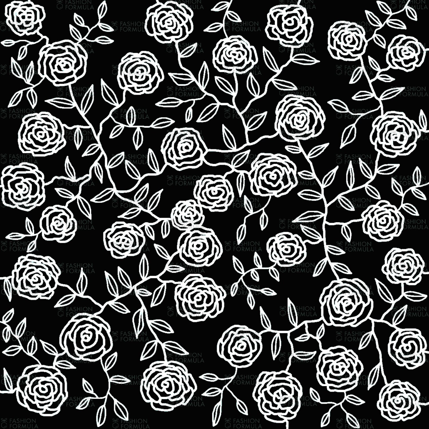 Black and White Roses Fabric by Maryartdecor Cotton/ | Etsy