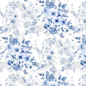 SUMMER CHINOISERIE fabric - by Gingerlique - Cotton/ Polyester/ Jersey/ Canvas/ Digital Printed