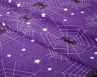 Halloween Spiders fabric by Halhughes - halloween - Cotton/ Polyester/ Jersey/ Canvas/ Digital Printed