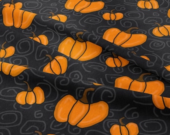 Halloween Pumpkins fabric by TinyTapestries - halloween - Cotton/ Polyester/ Jersey/ Canvas/ Digital Printed