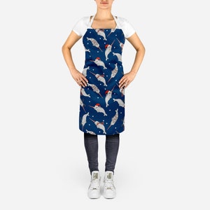 Christmas Narwhals Adult Apron