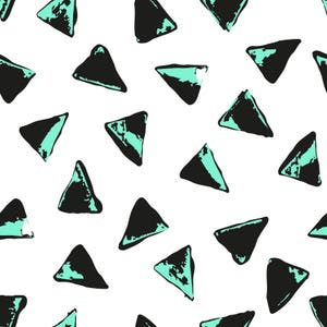 Mint and black abstract triangles fabric by luciecookedesign-  fabric - Cotton/ Polyester/ Jersey/ Canvas/ Digital Printed