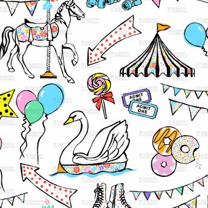 Fun At The Fair Stoff von TasherellaKitty - Baumwolle/Polyester/Jersey/Canvas/Digitaldruck