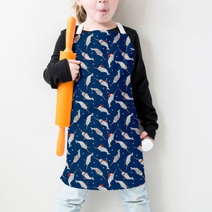 Christmas Narwhals Kids Apron