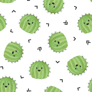 Happy Cactus Stoff von luciecookedesign- Stoff - Baumwolle/ Polyester/ Jersey/ Canvas/ DigitalDruck