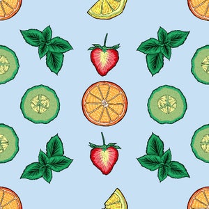 Fruit cup fabric by MadameWolfgang-  fabric - Cotton/ Polyester/ Jersey/ Canvas/ Digital Printed