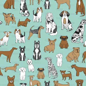 Dogs (Colour) Fabric by andrea_lauren