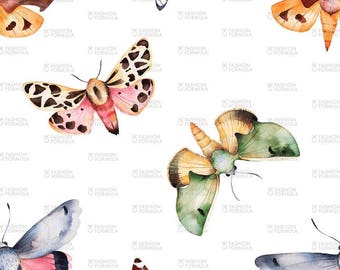 Moths II fabric by Kate_Rina - Cotton/ Polyester/ Jersey/ Canvas/ Digital Printed