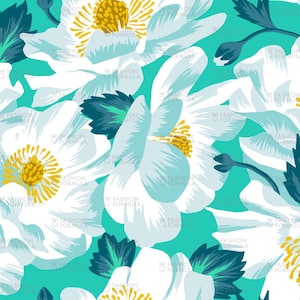 Mount Cook Lily Floral Fabric - Day by andreaalice