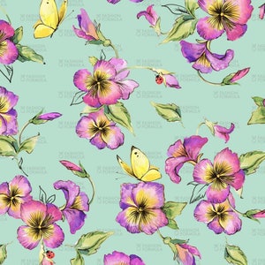 Tessuto fiori di Faenkova - Cotone/ Poliestere/ Jersey/ Tela/ Stampato digitale