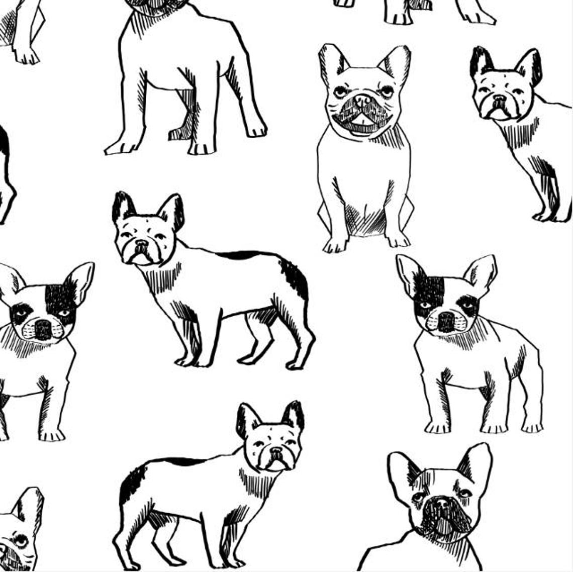 French Bulldog Fabric by Andrea Lauren Cotton/ Polyester/ Etsy UK