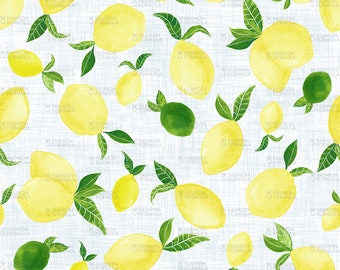 Lemon Grove Large Scale fabric print by Erinkdesign - Cotton/ Polyester/ Jersey/ Canvas/ Digital Printed