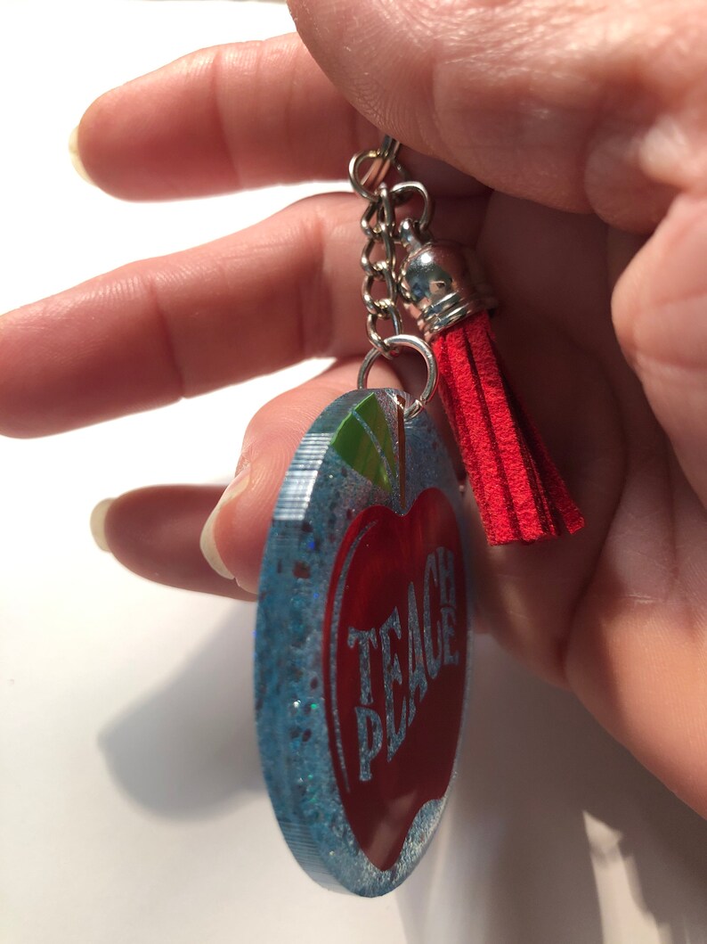 Teach Peace acrylic keychain acrylic keychain teacher gift