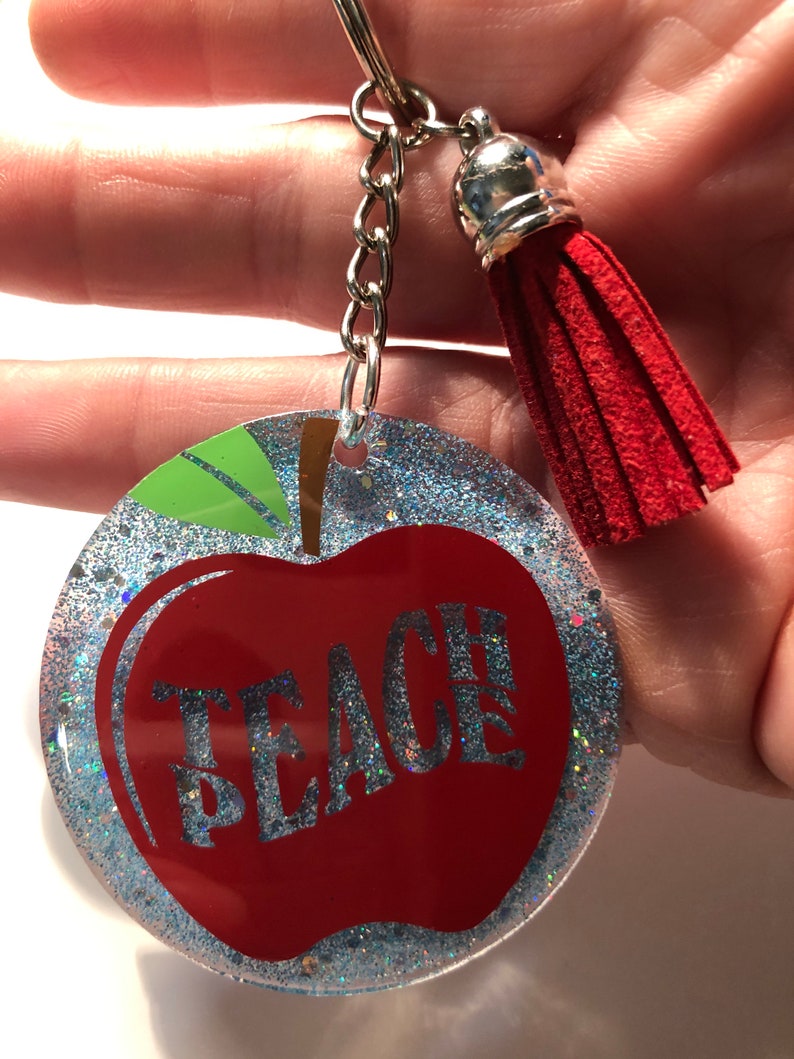 Teach Peace acrylic keychain acrylic keychain teacher gift