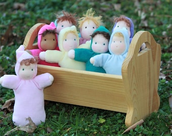 6 inch Velour Pocket Doll, Natural Fiber, Hand-Sized Doll, Steiner, Waldorf, Gnome