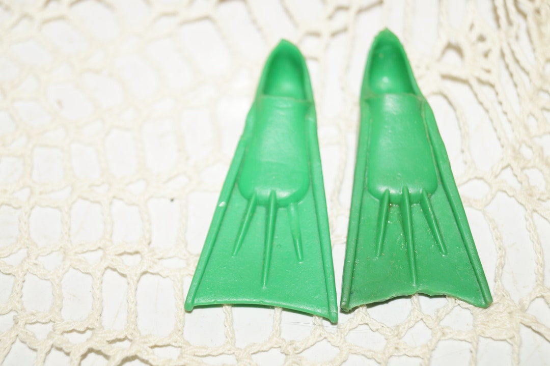 Vintage Ken Doll Skin Diver 1406 Green Flippers Fins - Etsy