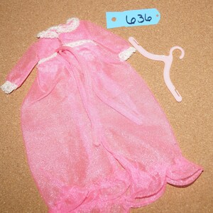 Vintage Barbie FRANCIE - NIGHT BLOOMS #1212 - Hot Pink Sheer Robe Lace Trim