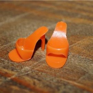 Vintage 1960s Barbie Orange Open Toe Heels SHOES JAPAN