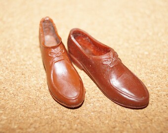 1960s Mattel Barbie KEN / Allan Brown Dress Shoes LOAFERS Squishy Japan