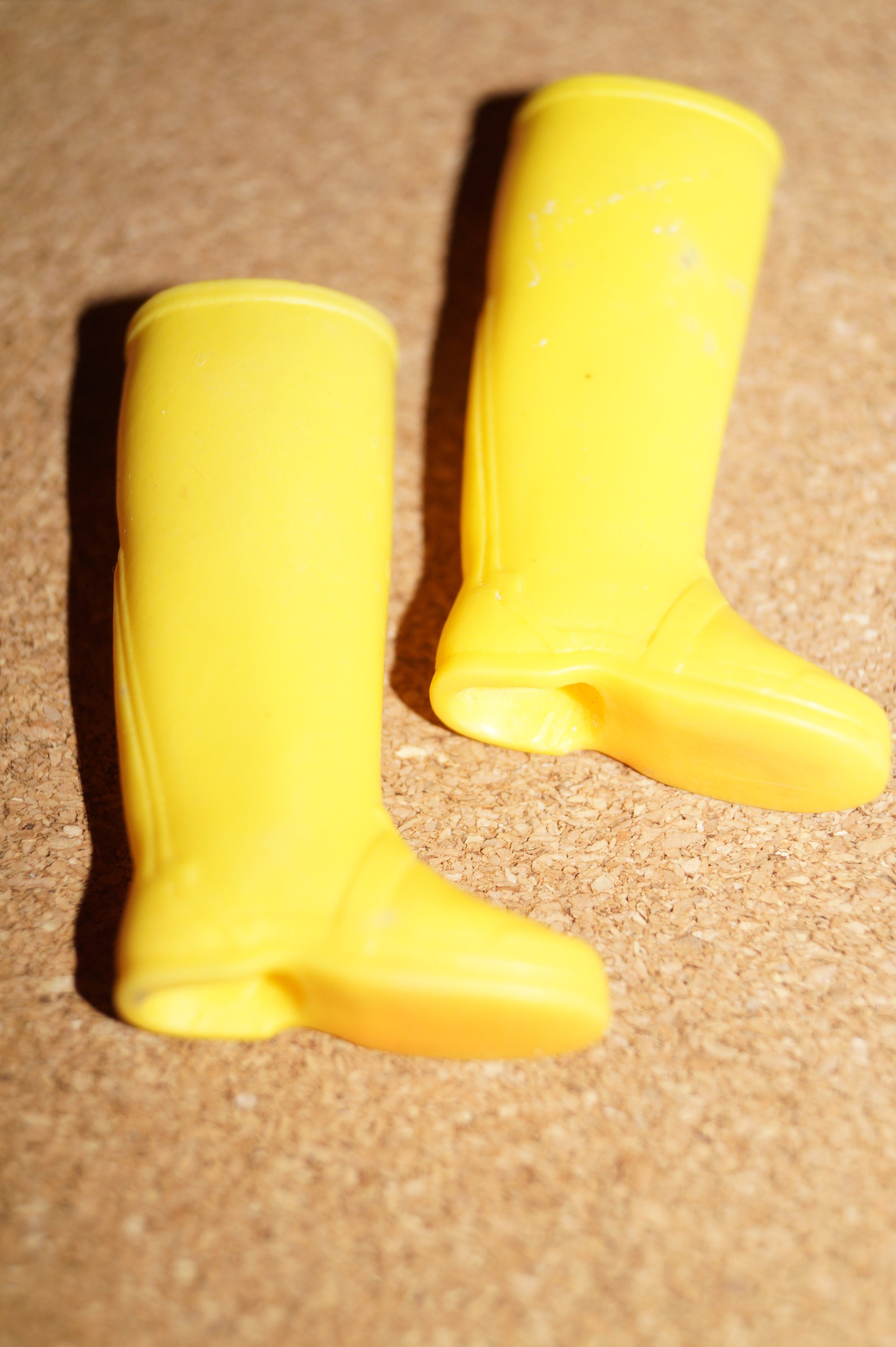 Vintage Barbie Fashion Feet PAK Yellow Rain boots Squishy. 1960 s