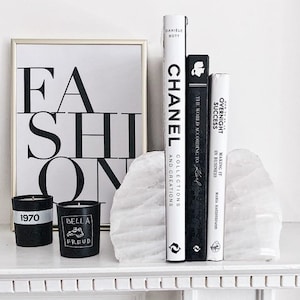 White Quartz Crystal Bookends Pair. Natural Shelf Decoration.