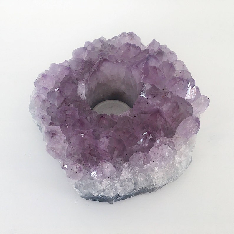 Amethyst Candle Holder. T-Light Holder. Chic Boho Decor image 2