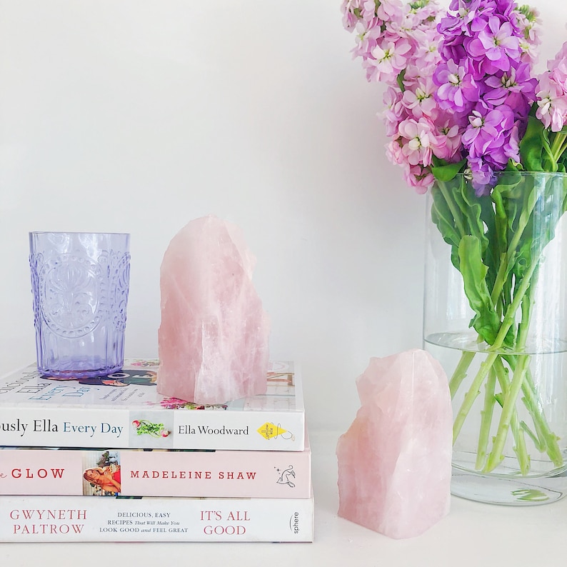 Rose Quartz Bookends. Geode Bookends. Pink. Crystal Bookends. Etsy UK