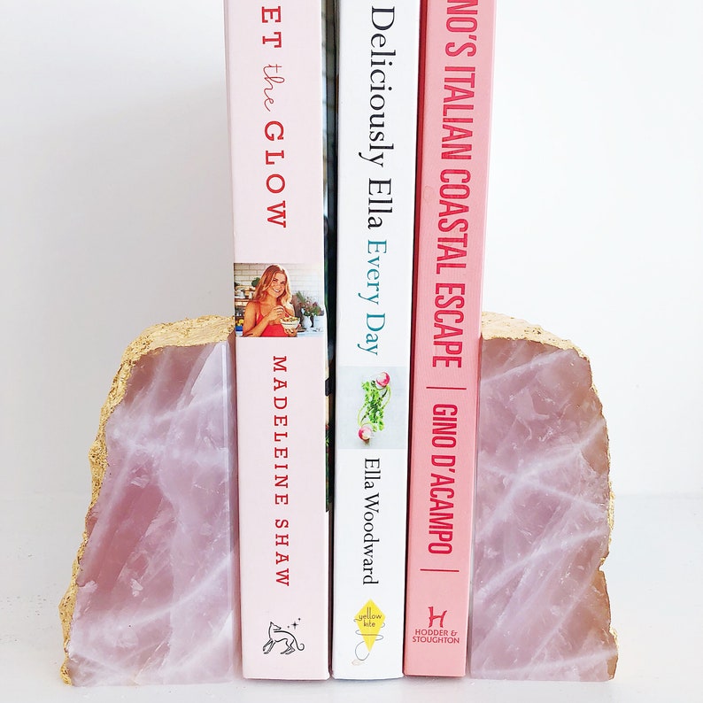 rose quartz book ends rose quartz book ends