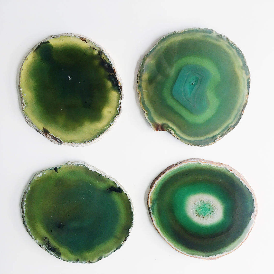 Green Agate Drinks Coaster. Agate Slice. Boho Decor. | Etsy