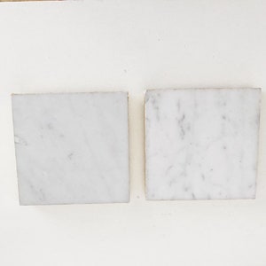 White and Copper Marble Drinks Coaster Gilded with Copper / Rose Gold Leaf. Luxury Boho Homeware. image 4