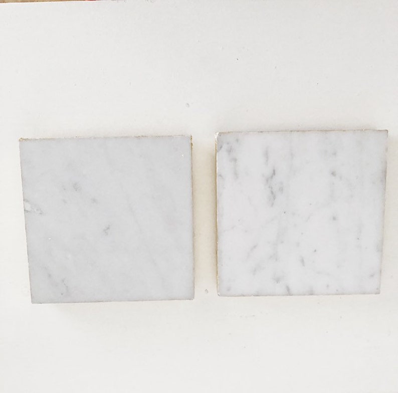 White and Copper Marble Drinks Coaster Gilded with Copper / Rose Gold Leaf. Luxury Boho Homeware. image 4