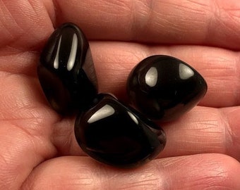 Apache Tears, Tumbled, Tiny S M L XL,  Black Obsidian, Reiki Blessed, Grief Support and Emotional Healing