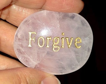 Forgive Word Stone, Choose Your Crystal, Reiki Charged, Pocket Stone, Meditation Stone, Altar Stone, Spiritual Gift, Letting Go