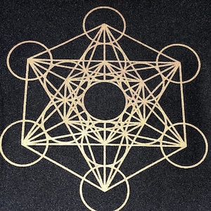 Metatron&#39;s Cube, 12 x 12, Cloth Grid, Crystals NOT Included; Sacred Geometry, Crystal Grid, Altar Cloth