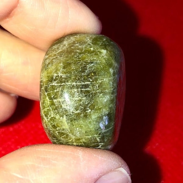 Vesuvianite, S/M/L; Tumbled Stone, aka Idocrase, California Jade, Vasonite, American Jade