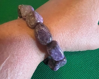 Charoite Bracelet Nugget, 10-18mm Beads, Reiki Charged, Purple Stone, Transformation Stone, Third Eye Crown Chakra