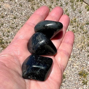 Black Lemurian Jade, Tumbled, Small, Medium, Large, XL, Midnight Jade, Inca Jade