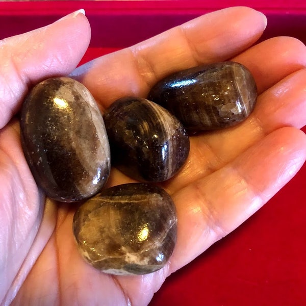 Coffee Calcite; Chocolate Calcite; Brown Calcite; M/L; Tumbled