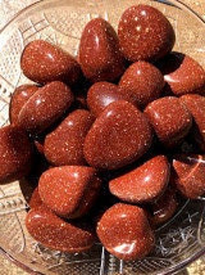 Red Goldstone, Tumbled, S M L XL, Sparkly Glass Stone, Reiki Blessed, Confidence Stone, Root Chakra image 1