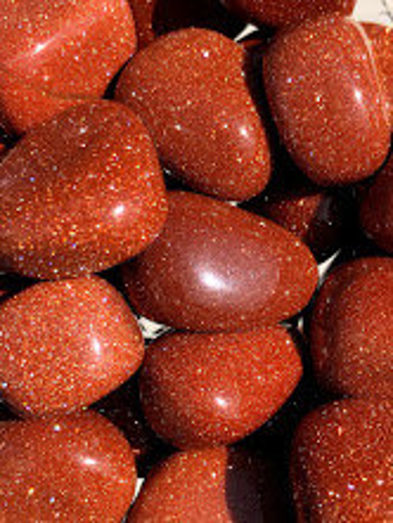 Red Goldstone, Tumbled, S M L XL, Sparkly Glass Stone, Reiki Blessed, Confidence Stone, Root Chakra image 2