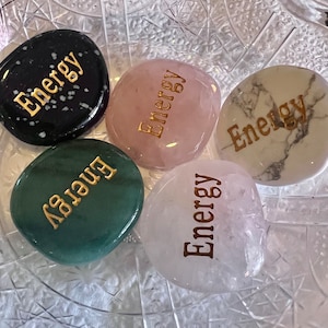 Energy Etched Word Stone, Pocket Stone