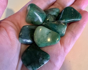 Buddstone, getrommeld, SML XL, groene Afrikaanse jade, Reiki Blessed, hartchakrakristal, voorouderlijke verbinding en uithoudingsvermogen