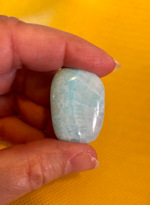 Blue Aragonite, Tumbled, S M L XL, Throat Chakra Crystal, Reiki Blessed, Communication Stone, Calming Stone, Spiritual Gift
