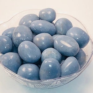 Angelite, S/M/L/XL, Tumbled, Natural Angelite, Blue Anhydrite