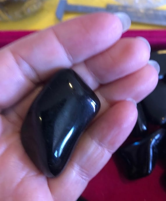 Black Tourmaline, Tumbled, S M L XL, Schorl Stone, Reiki Blessed, Grounding Crystal, Protection, Root Chakra Crystal