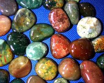Jaspe fantaisie, vieilli, taille S M L, pierre de sang plasmatique, jaspe multicolore, cristal de chakra racine, Reiki béni, stabilité et équilibre émotionnel